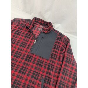 Duluth Trading Pullover Mens 3XL Red Buffalo Plaid Quarter Zip Checkpoint Fleece